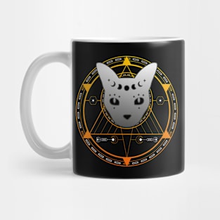 Sacred Geometry Cat Magic Wicca Goth Mug